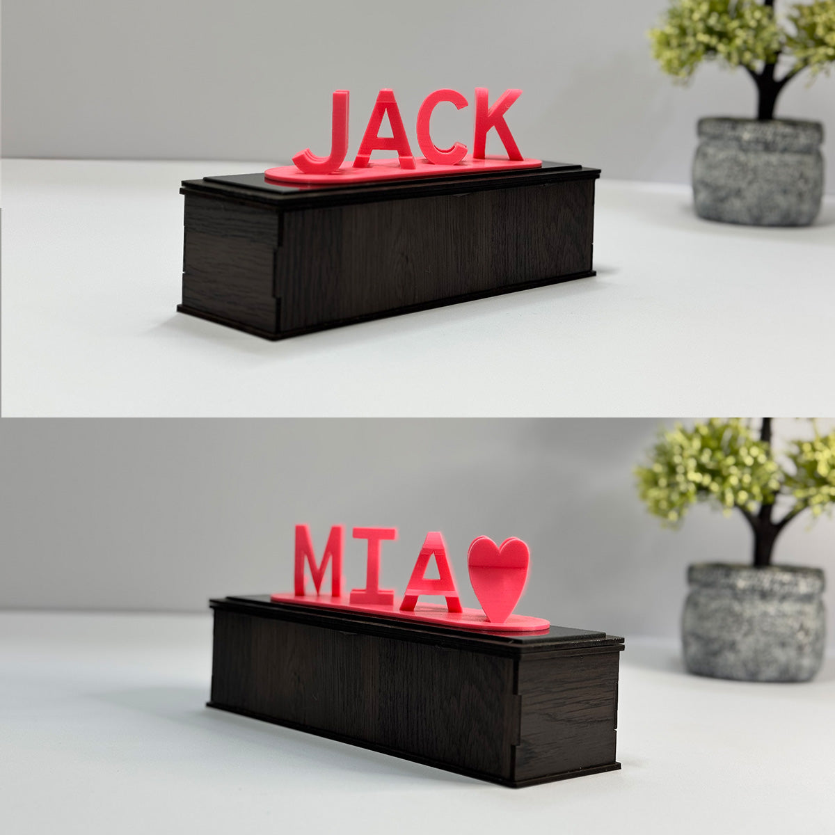 Dual Name Illusion Love - Personalized 3d Printed Gift