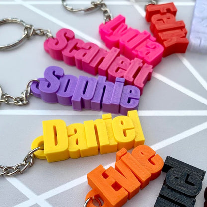 2 Personalized 3D Printed Name Keychains